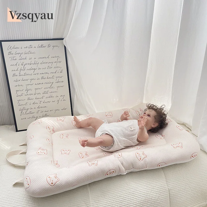 

Детское постельное белье, бампер для кроватки, портативный сложенный лист с вышивкой медведя, чехол для люльки, новый корейский хлопковый матрас для новорожденных для кровати