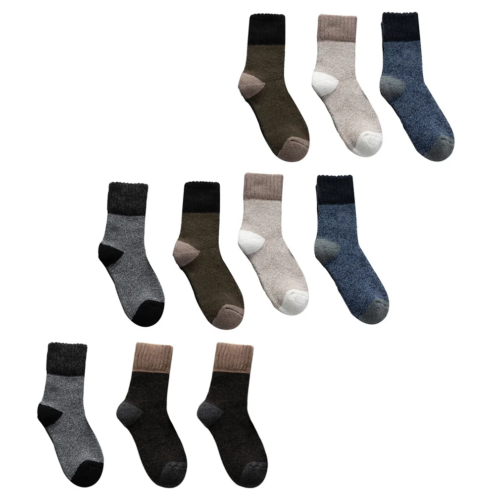 5 أزواج من الجوارب الدفئة للرجال جوارب شتوية ناعمة قابلة للتنفس للمشي لمسافات طويلة والسفر والرياضة وإكسسوارات الأحذية المريحة بألوان مختلطة