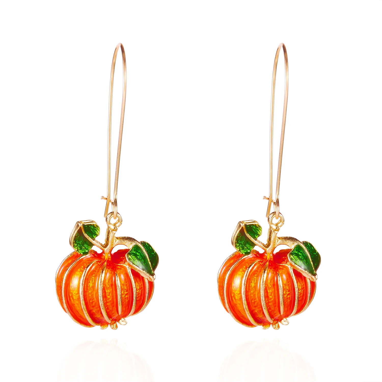 Trendige Halloween Lustige Kürbis-Ohrhänger für Frauen Asymmetrische Totenkopf-Skelett-Ohrhänger Party-Schmuck Geschenke 2025 – Detail 7