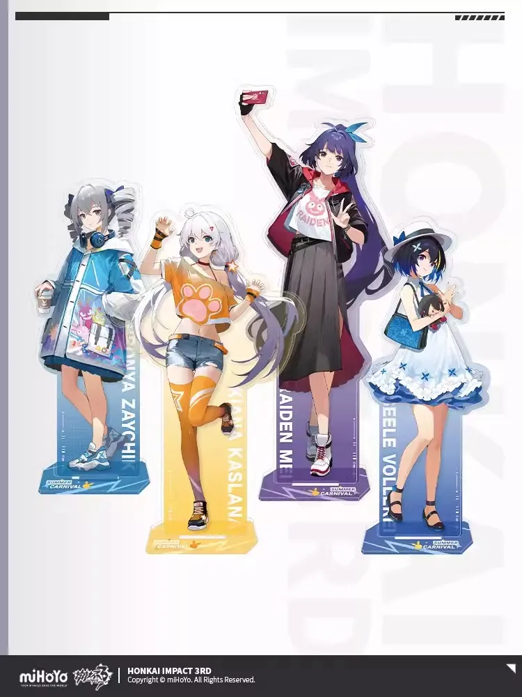 

[Genuine] Anime Game Honkai Impact 3RD Kiana Summer Carnival Series Seele Acrylic Standing Sign Cosplay 3D StandsHalloween Gift