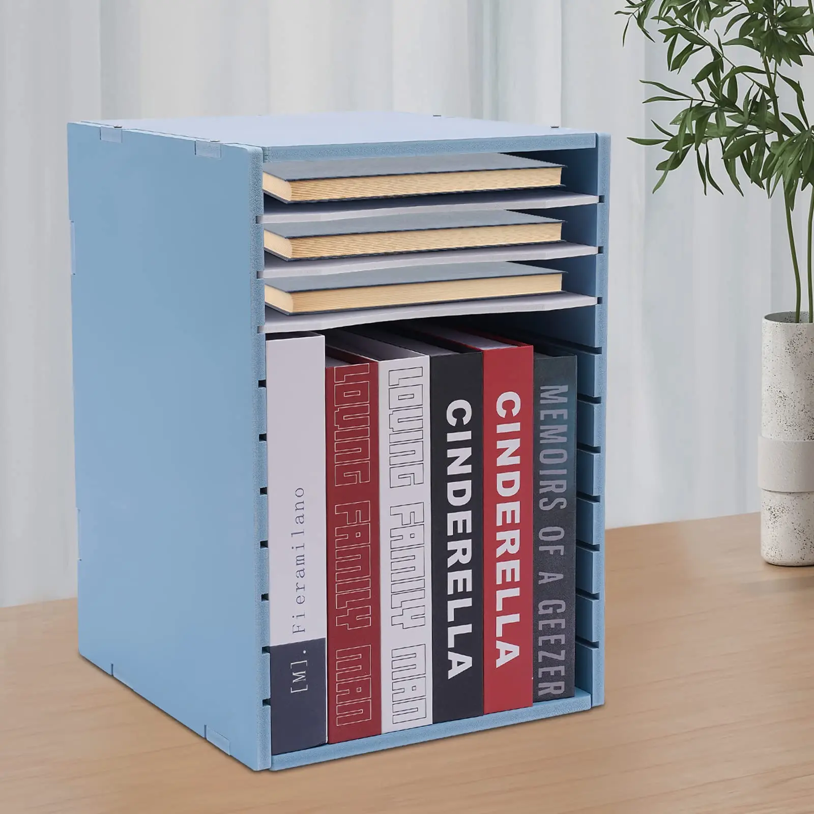 11-Tier Desk Paper Organizer Mail Organizer with Adjustable Drawer Boards File Sorter Organizer Office Supplies Saving Space DIY