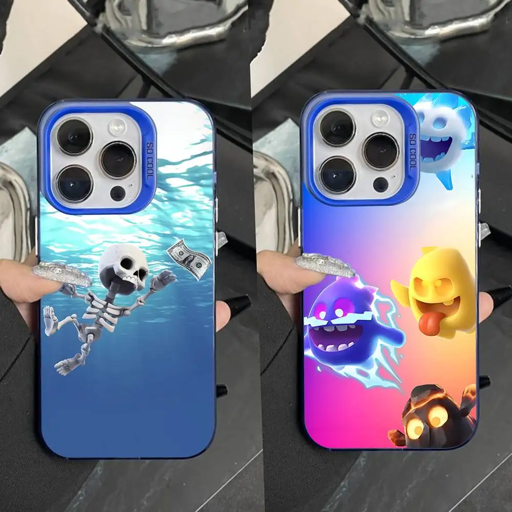 

Skeleton C-ClashES Character Phone Case For iPhone 16,15,14,13,12,11,Pro,Max,Plus,Mini,XS,SE Anti Fall Blue Matte Hard Bumper