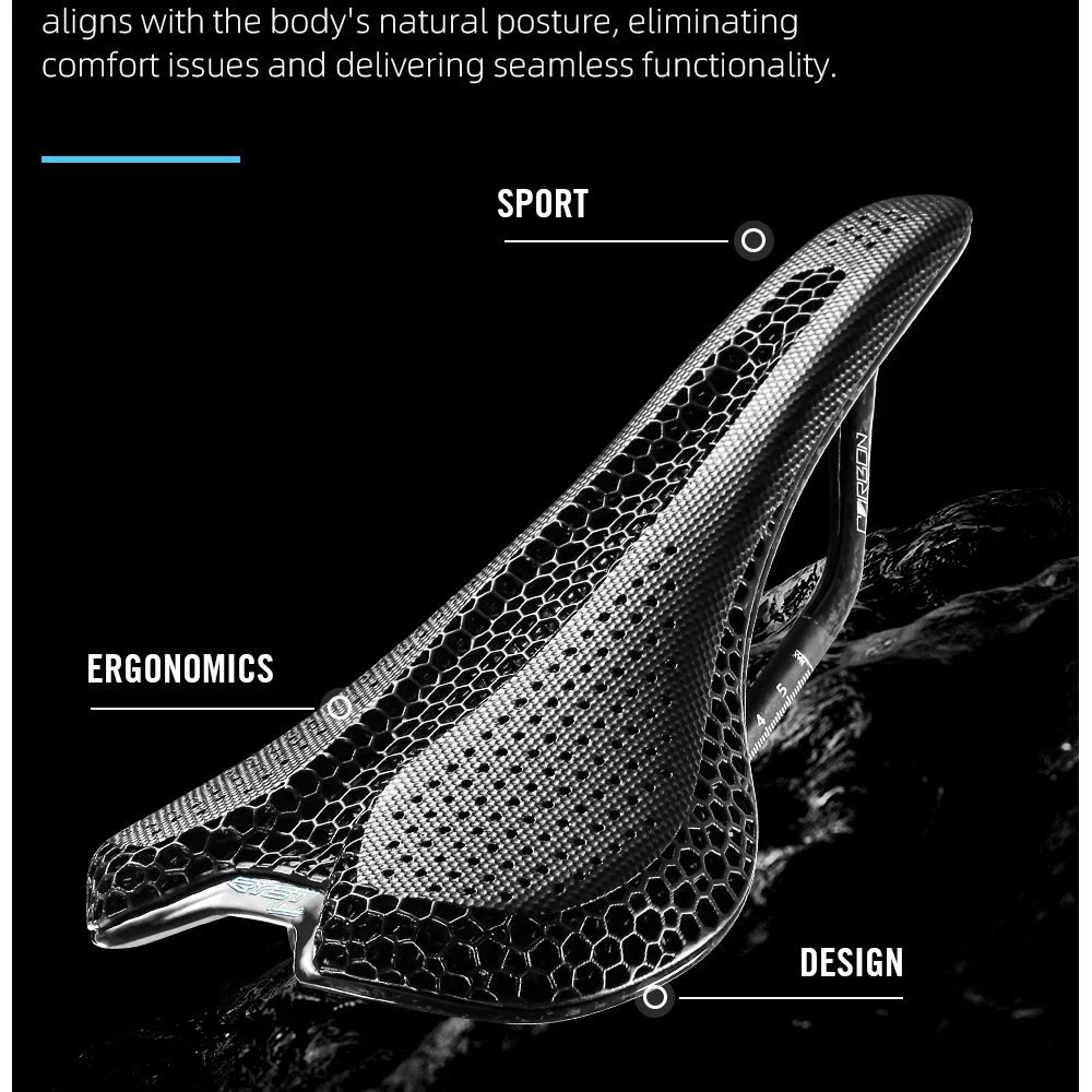 RYET Ultraleichter Carbon 3D-Gedruckter Fahrradsattel 190g/210g 7*9 Fahrrad-Sitzkissen für Rennrad MTB Mountain Gravel Radzubehör – Detail 9