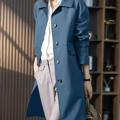 ZANZEA 여성용 오버사이즈 트렌치 바람막이, 캐쥬얼 긴팔 라펠 넥 아우터, 스트리트웨어 재킷, 빈티지 루즈 코트, 가을 코트 