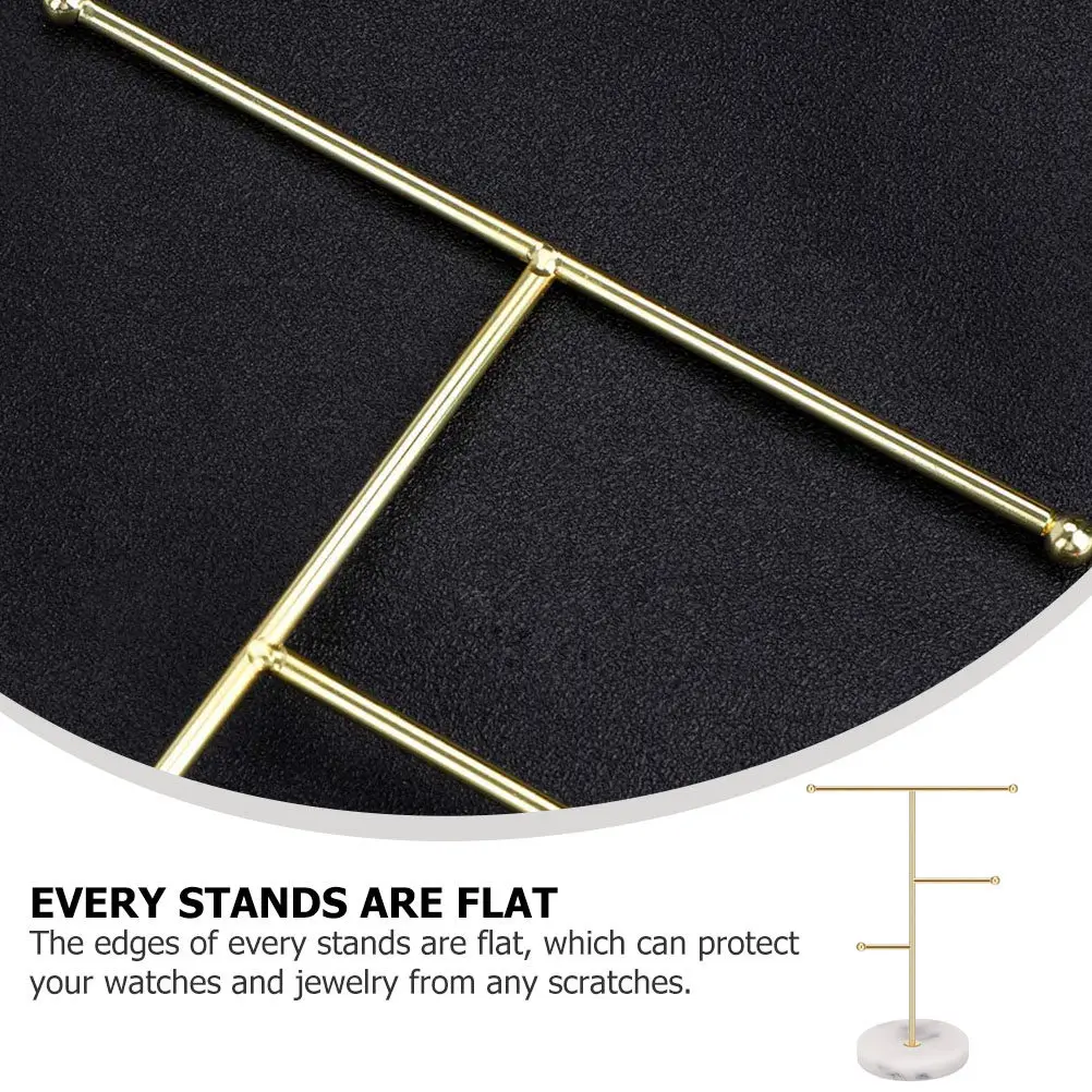 1Pcs Elegant Marble and Stainless Steel Jewelry Display Stand Watch Storage Rack for Retail Stores Trade Shows Jewelry Organizer
