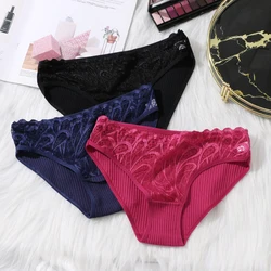 3PCS/SET Women's Panties Cotton Solid Color Female Sexy Low-Rise Underwear Briefs Basic Panties for Woman's Intimates Lingerie