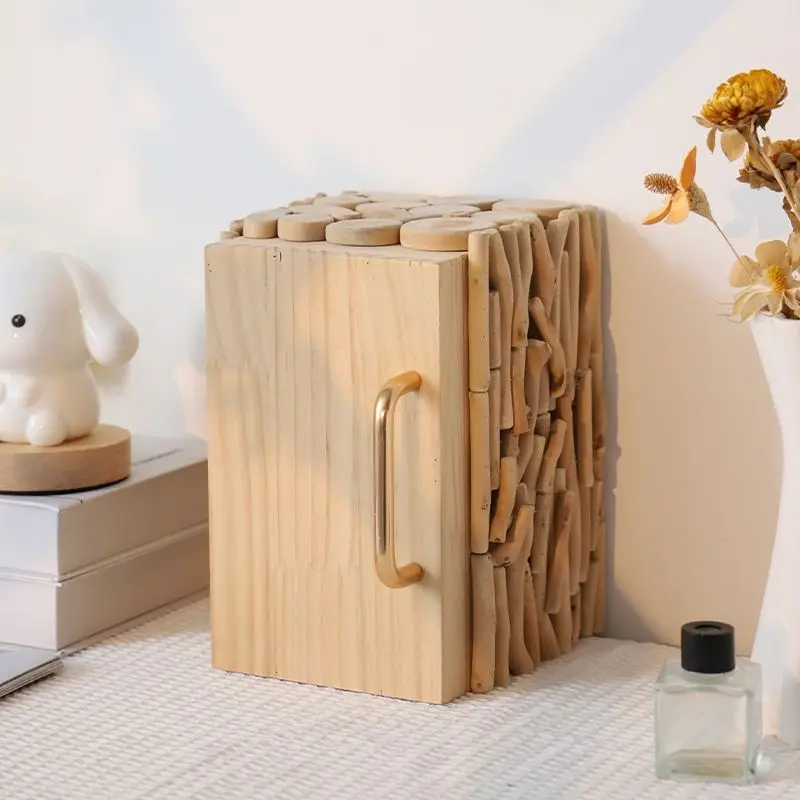TTRustic Wooden Jewelry Box - Creative Solid Wood & Anti-Oxidation Storage for Gold Rings, Necklaces & Hardware
