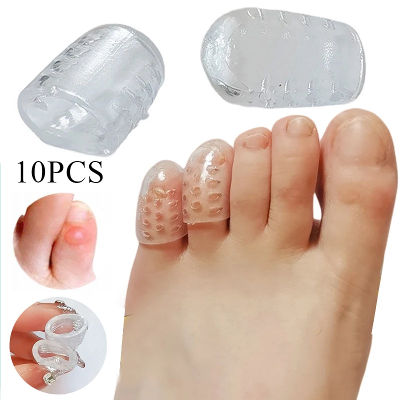 10Pcs Silicone Toe Caps Anti-Friction Breathable Toe Protector Prevents Blisters Toe Caps Cover Protectors Foot Care