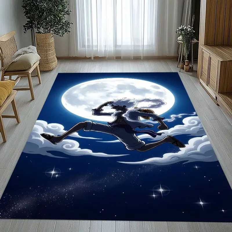 Alfombra de área antideslizante suave con diseño de Zoro, personaje de anime, de los Piratas del Sombrero de Paja, ideal para la sala de estar, el dormitorio o la sala de juegos, y como tapete para el sofá, para decorar el hogar.