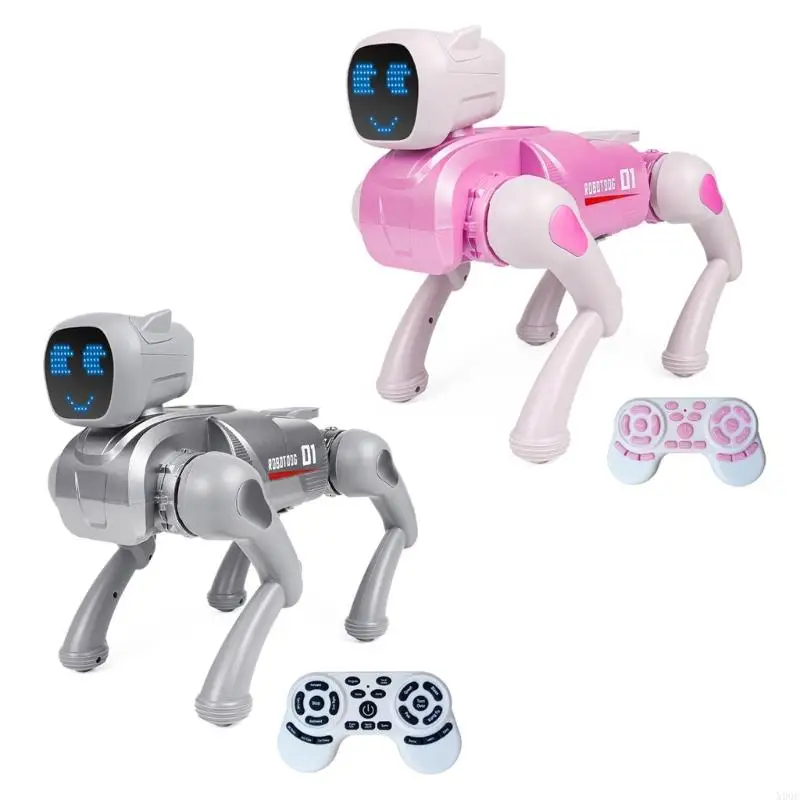 لعبة الكلب الآلي التفاعلي القابلة للبرمجة مع حركات واقعية 2.4 جيجا هرتز التحكم اللاسلكي البناء القوي للطفل x90c