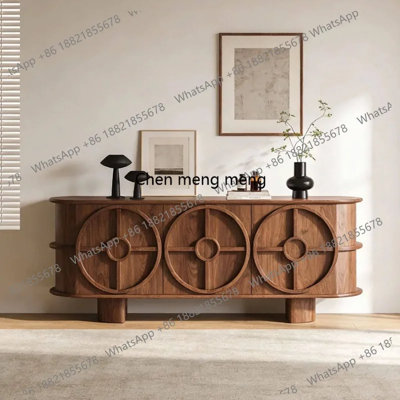 

Chinese-style North American black walnut dining side cabinet, living room solid wood TV cabinet, modern simple display cabinet