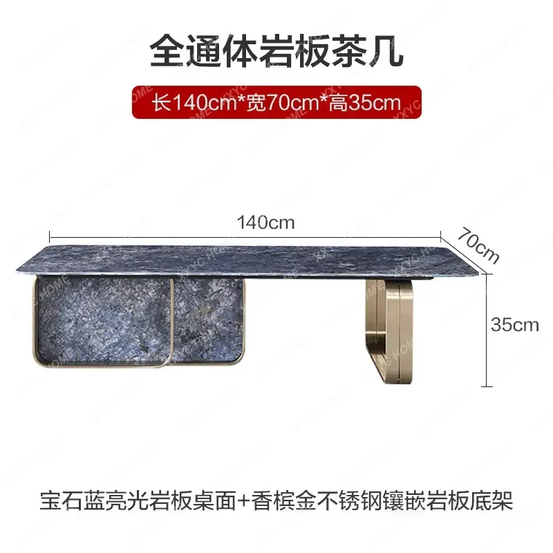 

light luxury bright rock slab coffee table modern simple high-end marble tea tableTJ
