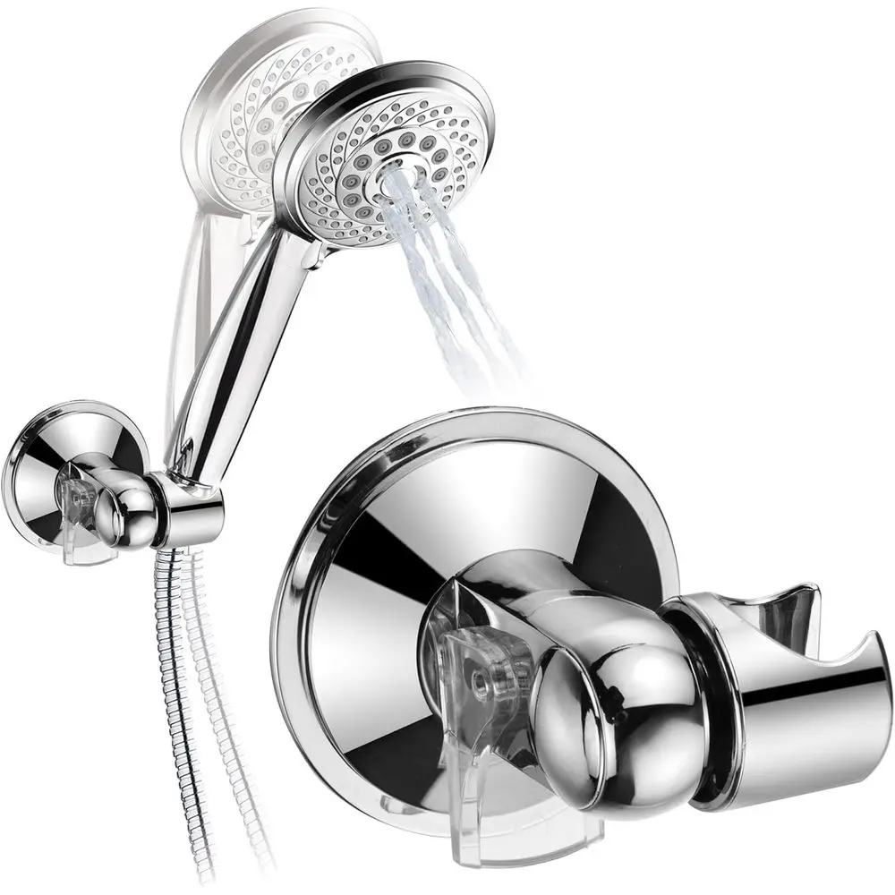 Angle-Adjustable Hand Shower Bracket with Patented Suction and Self-Adhesive Holder for Perfect Shower Angles