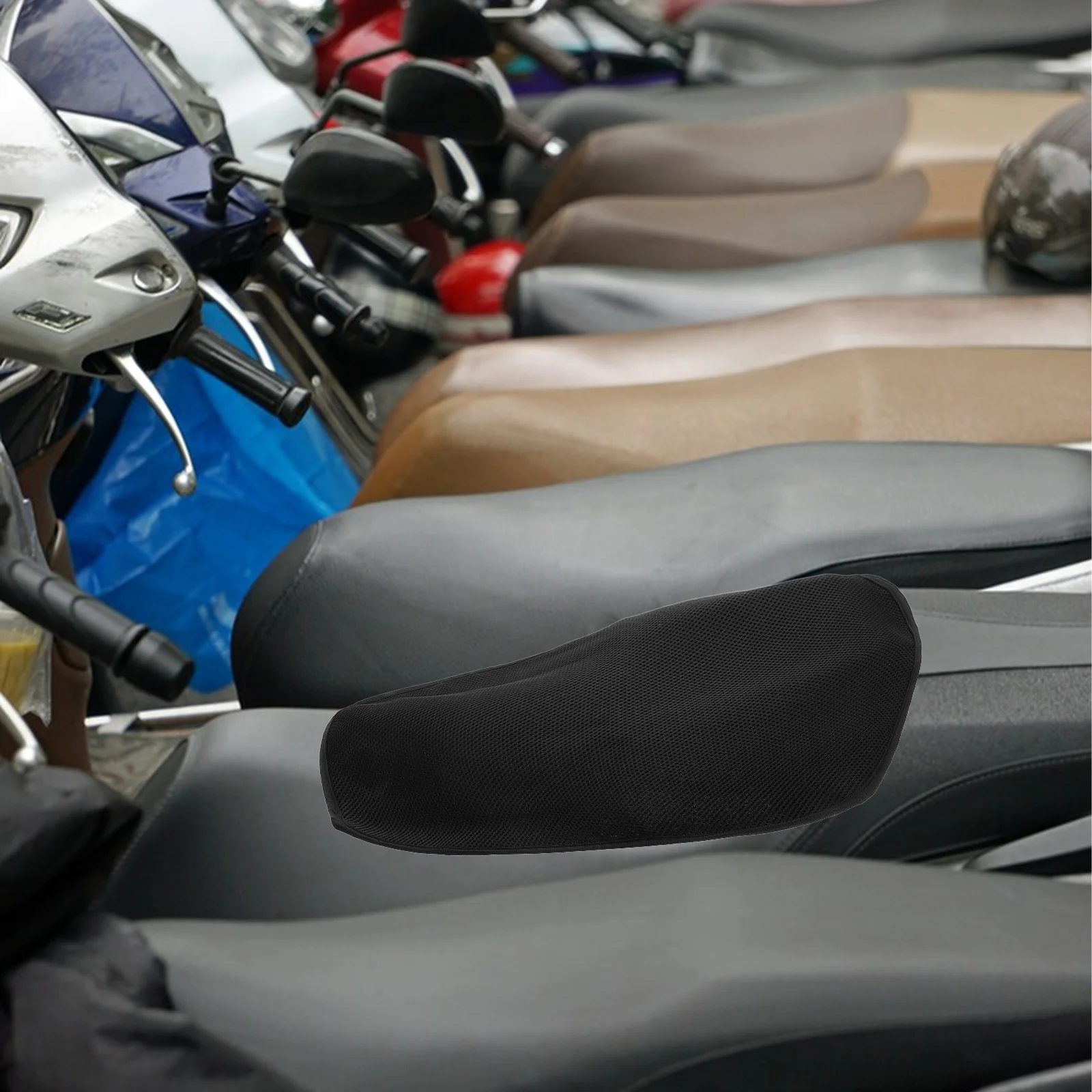

Gel Pad Motorcycle Seat Breathable Mesh Heat Insulation Motorcycle Seat Cover Stain Resistant Scooter Moped Cushion