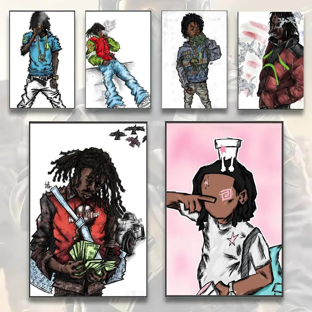 Lucki Rapper Hiphop Poster Self-adhesive Advanced Aesthetic Printing Paper Wall Art for Living Room Home Decor