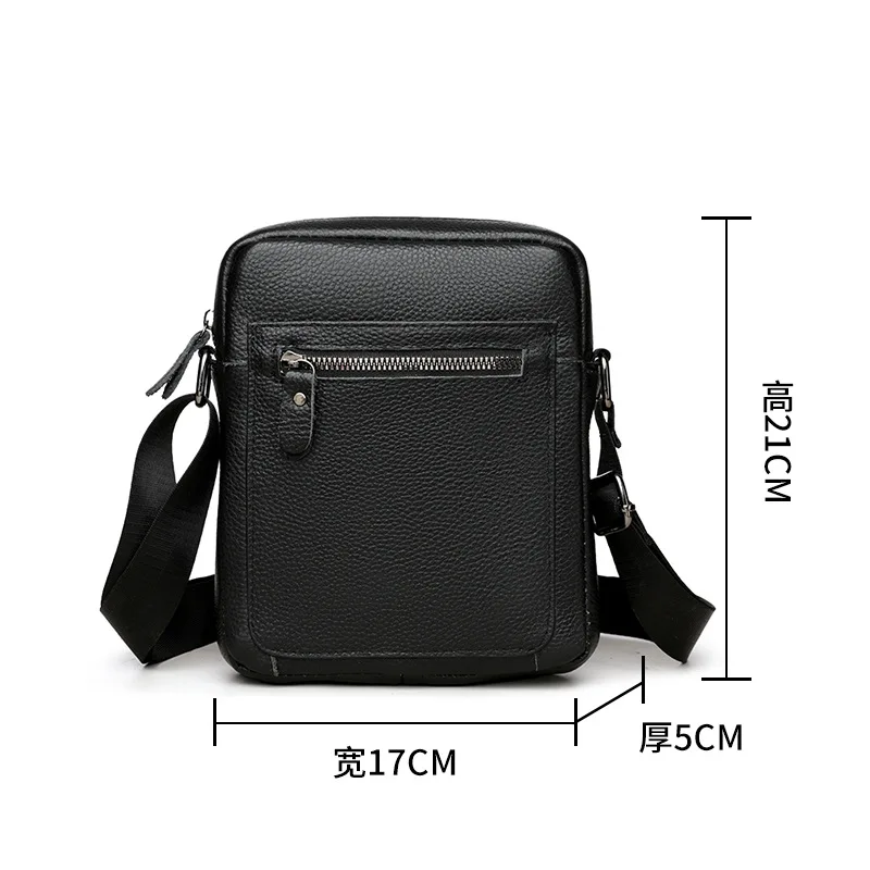 First-layer Cowhide Men's Messenger Bag Single Shoulder Bag Genuine Leather Cross-body Bag Men's Casual Fashion Men's Bag