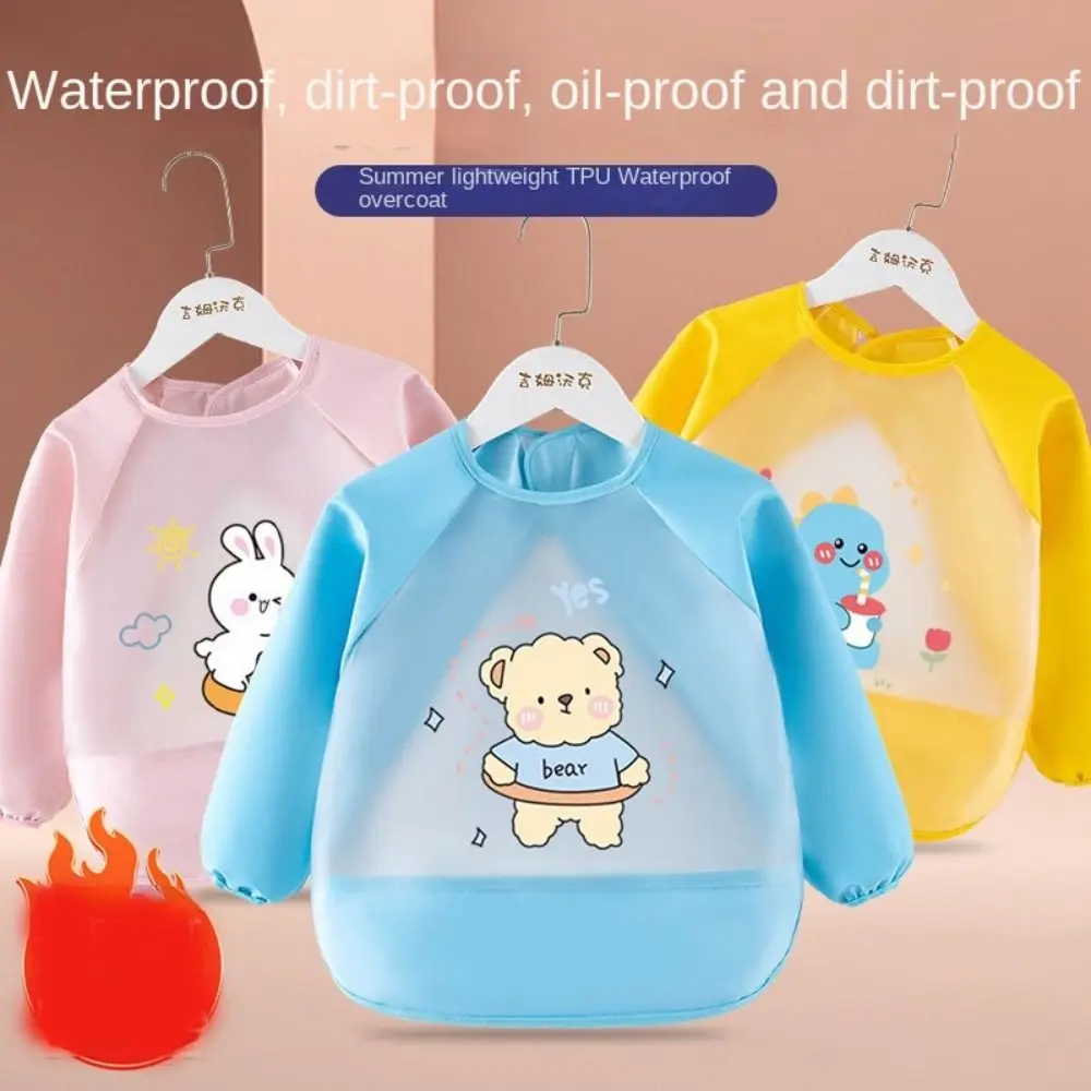 

Waterproof Baby Feeding Bib Dirt Proof No-Wash Saliva Towel Burp Apron Long Sleeved Comfortable Baby Bib Burp Clothes