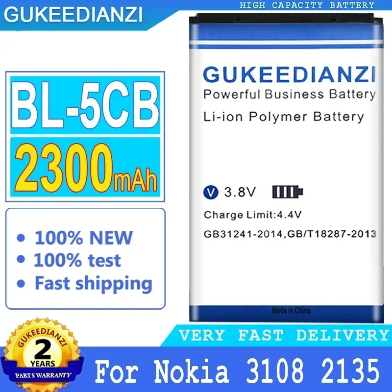 Large capacity Mobile Phone Batteries 2300mAh For Nokia 3108 2135 6086 6108 6230 6820 7610 N72 N91 100 101 103 105 109 111 113