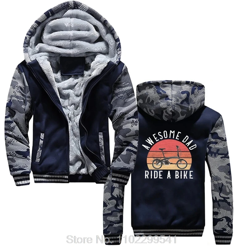 Awesome Dad Ride Bike Cotton Punk New Female For Boy Hoodie Men Cotton Hoody Anime Harajuku Jacket Zip Up Hoodies Funny Coats