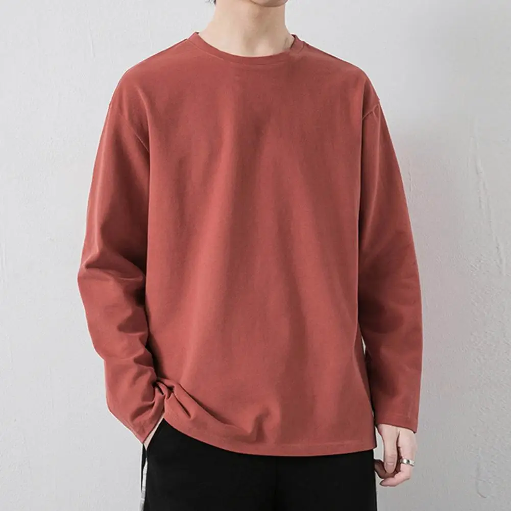 Autumn Long Sleeve T Shirt Mens Casual Harajuku Shirts Soild Fashion T Shirts Men Loose Hip Pop Tops Tees Man Clothes Streetwear