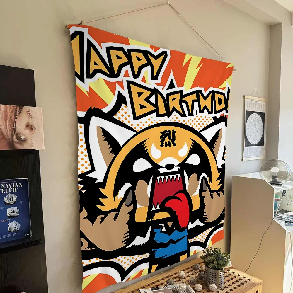 Aggretsuko Anime-Rock Anime Hippie Wall Hanging Tapestries Bohemian Wall Tapestries Mandala INS Home Decor