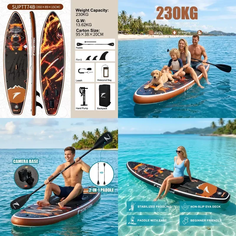 TIDETREK Beginner-Friendly High Quality Subboard Padel Surf Inflatable Surfboard ISUP Tabla De Padel Sub Board Allround