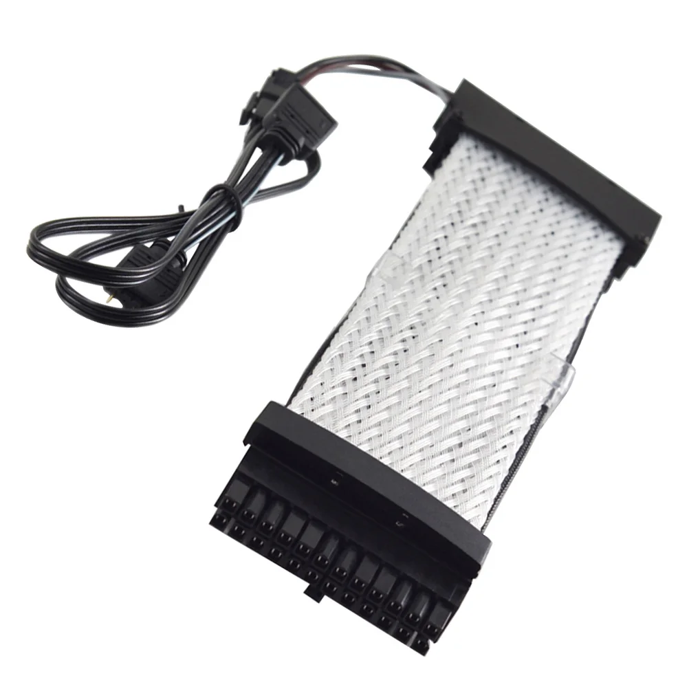 

Rgb Extension Power Supply Cable 24pin Atx Motherboard High-Quality Light Transmitting Material Stable Performance Easy
