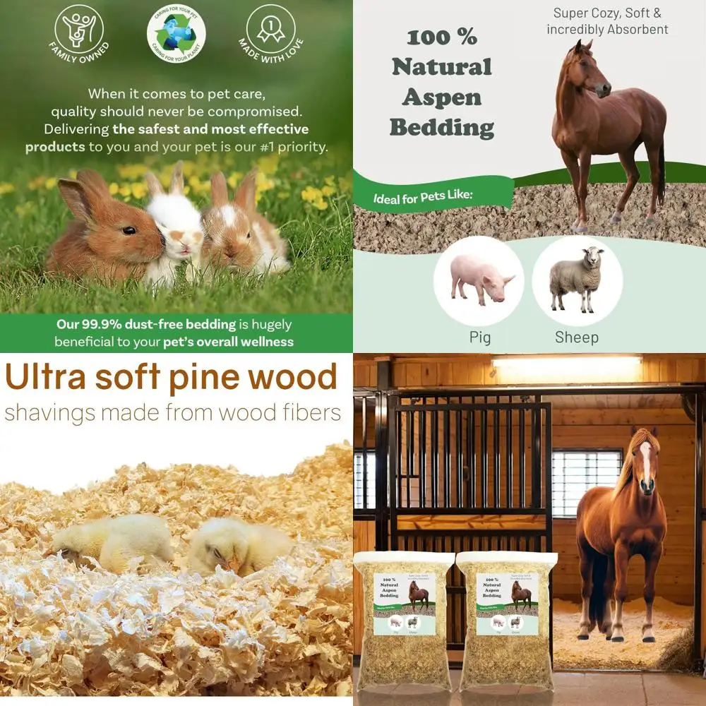

, Premium Natural Pine Animal Bedding – Dust-Free, Soft Shavings, Kiln-Dried & Heat-Treated for Indoor and Outdoor Pets, Set of