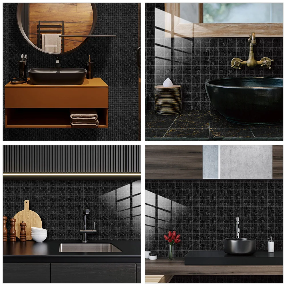 

Self-Adhesive Crystal Film Tile Stickers Waterproof Pvc Mosaic Stickers For Kitchen Bathroom Peel Stick Wall Tile Decals
