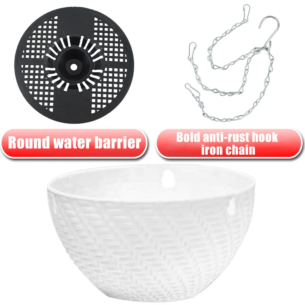 ตะกร้าแขวนกระถางต้นไม้กลางแจ้งขนาดเล็กสีม่วงอ่อน