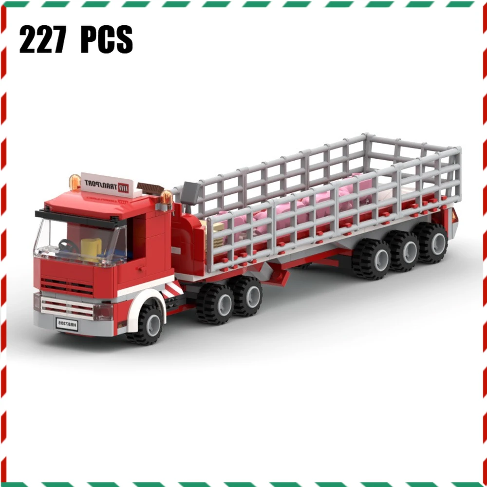 

Farm Transport Trailer Building Blocks - Farm Vehicle Toy Learning Construction Kit, Creative Tractor Trailer Gift for Boys