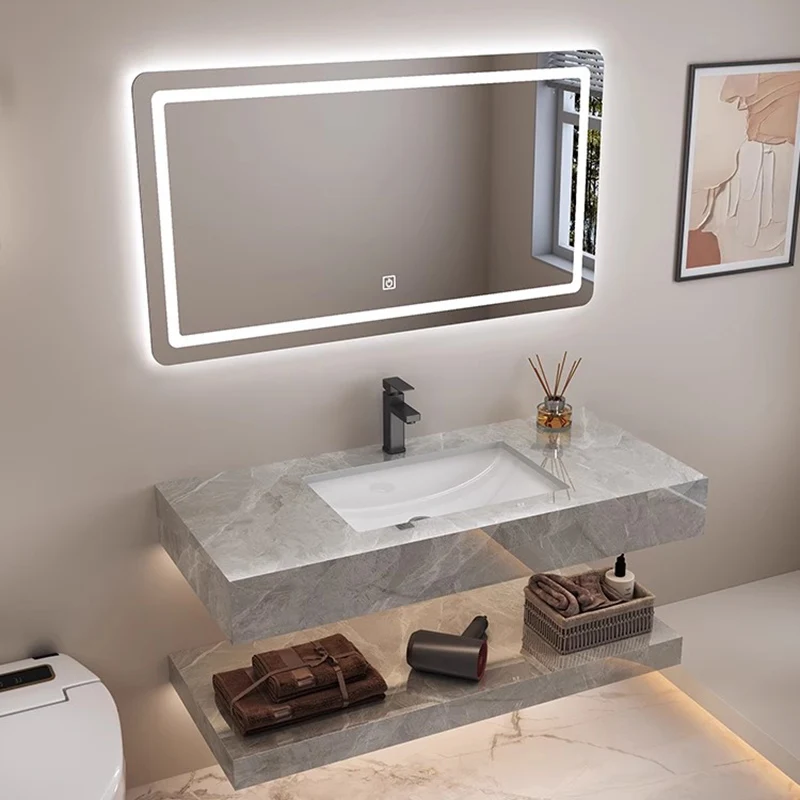 

Moden Toilet Duplex Slab Bathroom Vanities Washbasin Partition Vintage Bathroom Cabinet Vanity Light Mobile Lavatrice Furniture