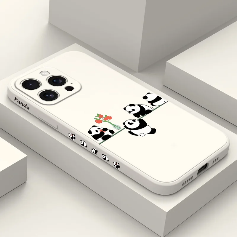 حافظة هاتف الباندا المفضلة لهاتف آيفون 17 16 16e 15 14 13 Plus Pro Max Mini غطاء سيليكون