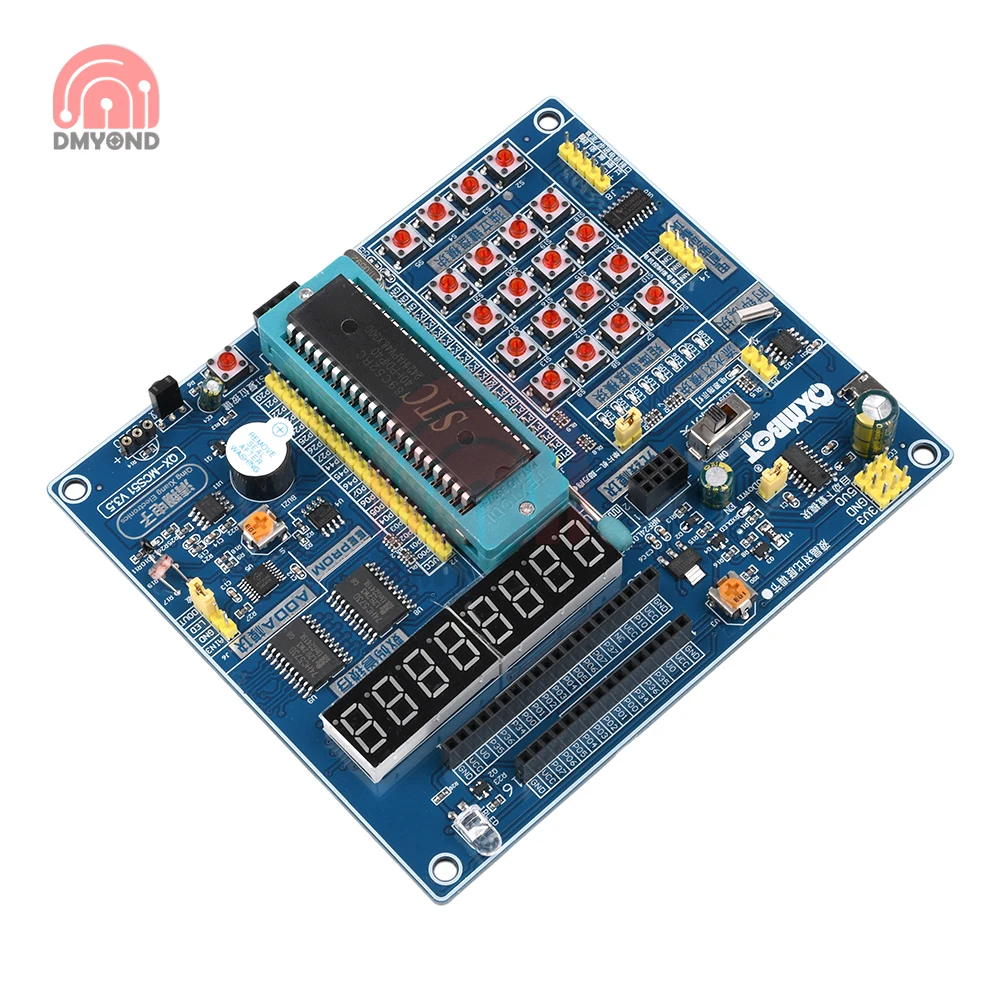51 لوحة تطوير وحدة التحكم الدقيقة مع شريحة STC89C52 وشاشة LED وتنزيل تلقائي لمشاريع WIN10/XP والتعلم ومشاريع DIY