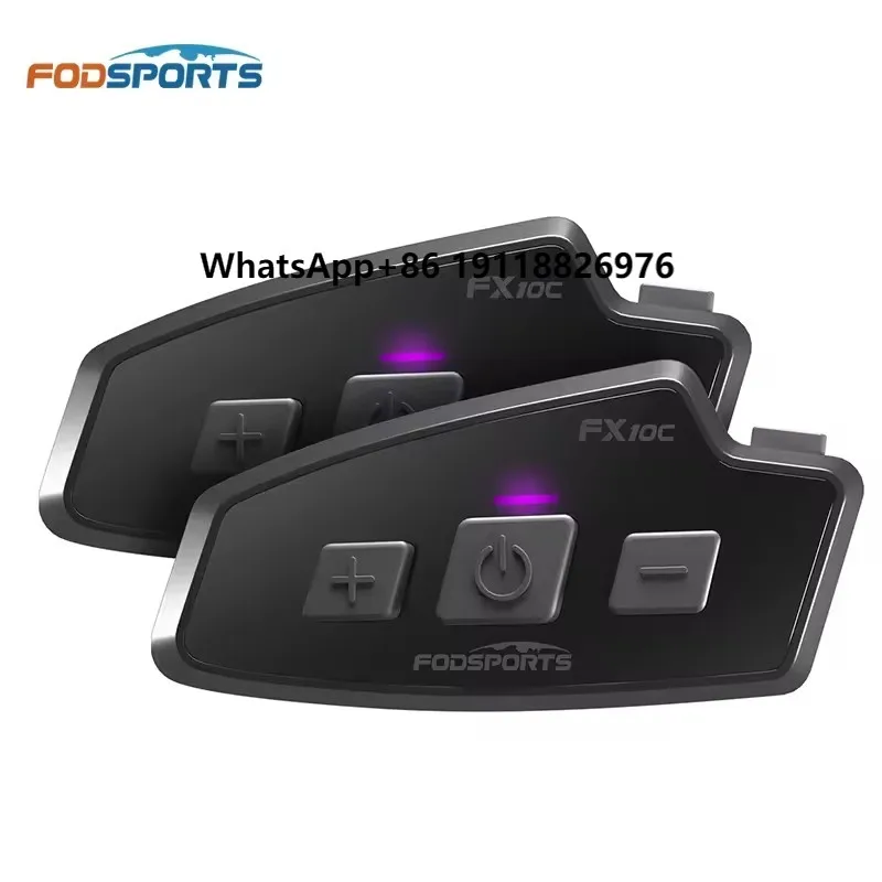 

2 Pieces Fodsports FX10C Unlimited Connection Quantity Bluetooth Walkie Talkie Headset Motorcycle Walkie Talkie