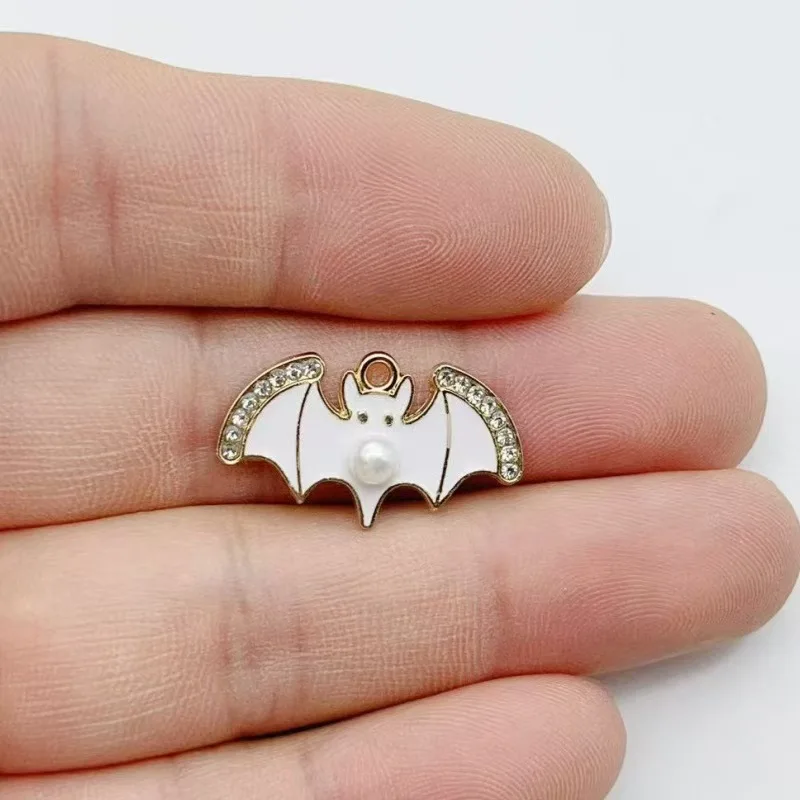 10pcs Cross border Halloween Bat Series DIY Jewelry Accessories Earrings Pendants Keychains Necklace Pendants view 5