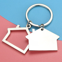 20Pcs Personalized Pet ID House Shape Stainless Steel Tag Engravable Information Anti-lost Nameplate Keyring Pendant Ornament