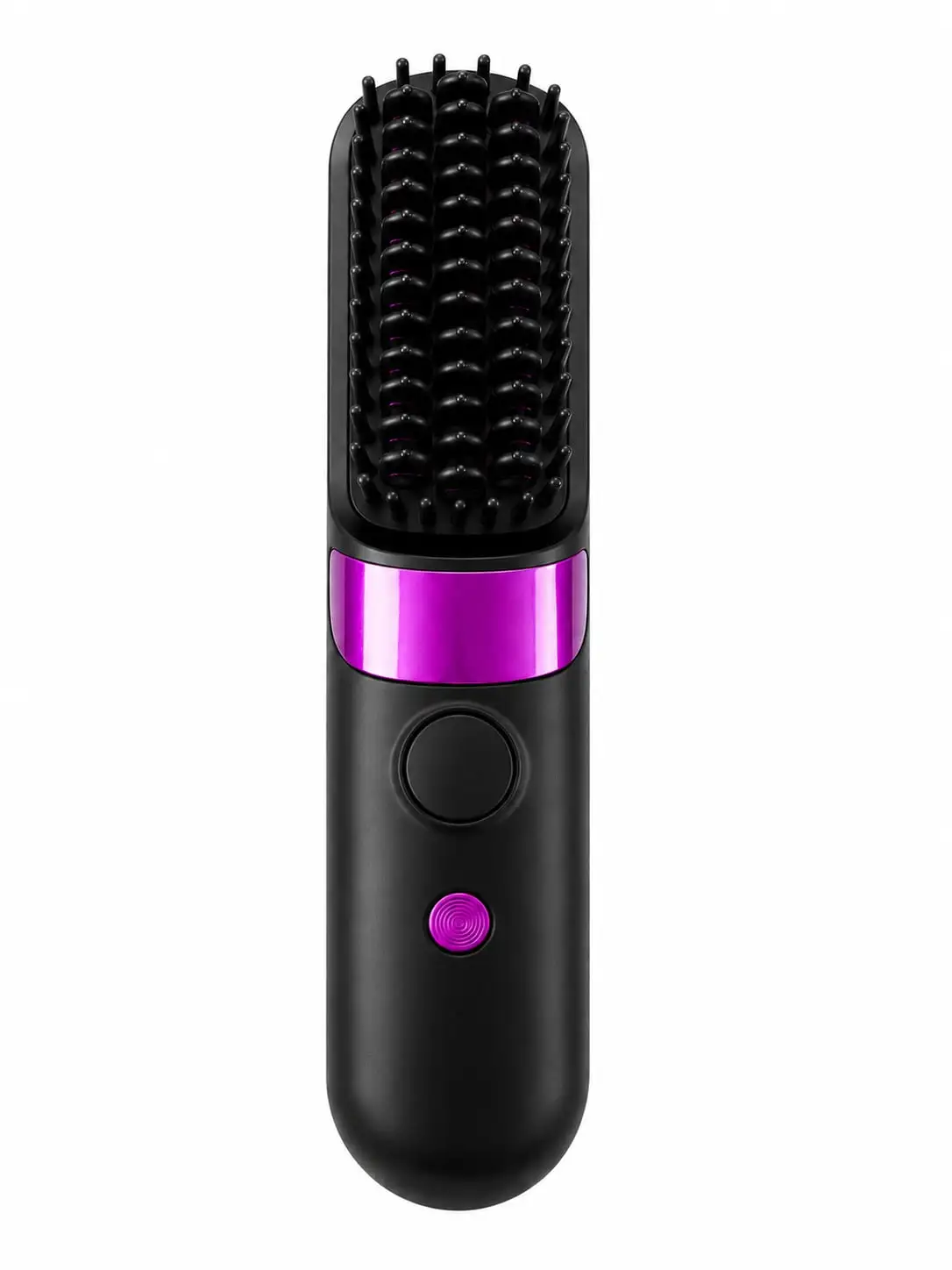 1800mAh USB Rechargeable Wireless Hair Straightening Brush, Portable Travel Electric Straightener Brush With Anti-Scald Quick Heat