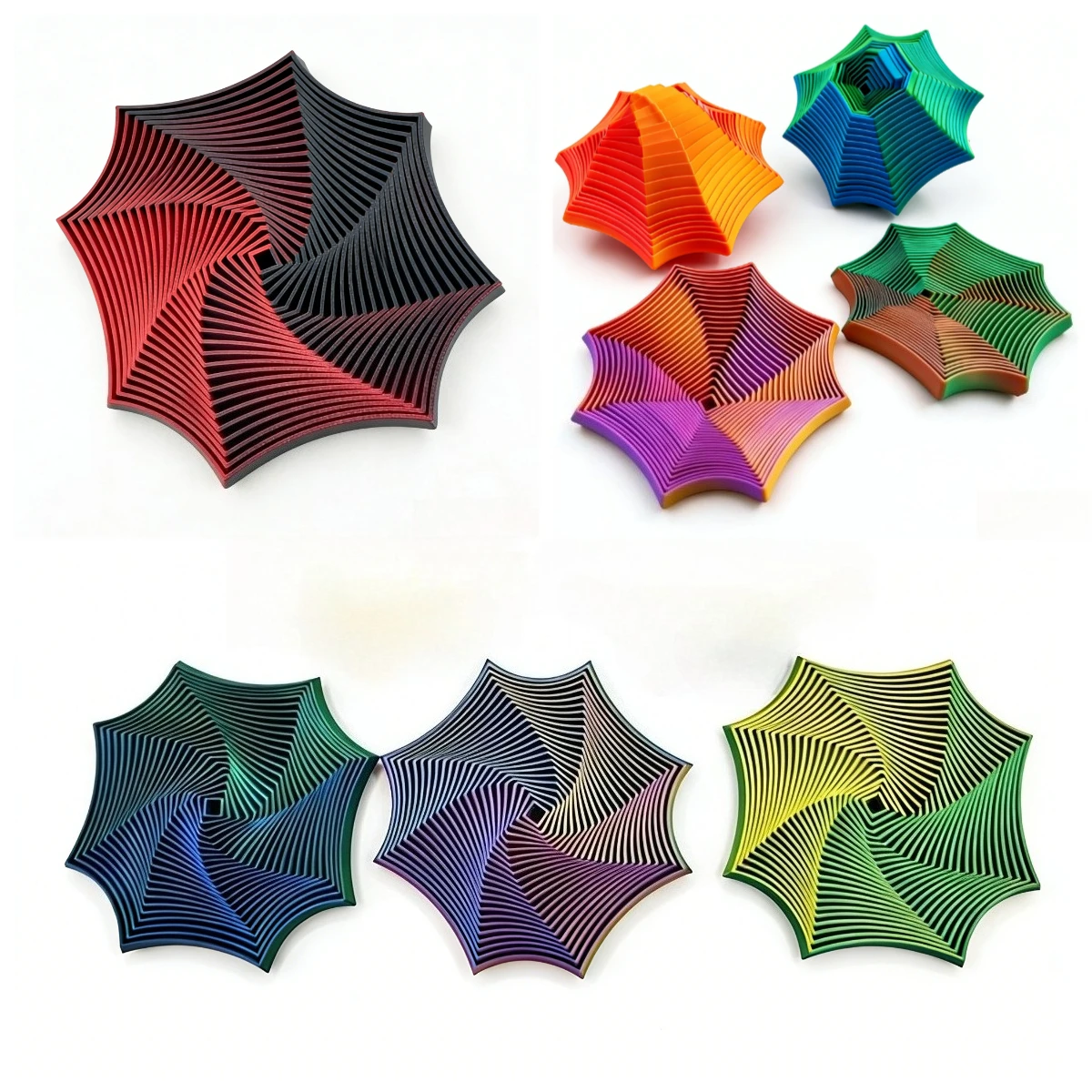 8,5 cm octogonal tourbillonnant spirale Fidget jouet Spinner outil de décompression pour enfants adultes tdah/autisme anxiété et libération de Tension