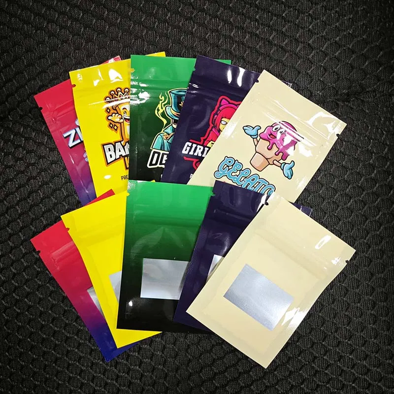 

6*8 Cm Mini Flat Zip Lock Bag Resealable Smell-proof Small Zipper Pouch 1g Edible Gummy Candy Packaging Aluminum Foil Mylar Bags