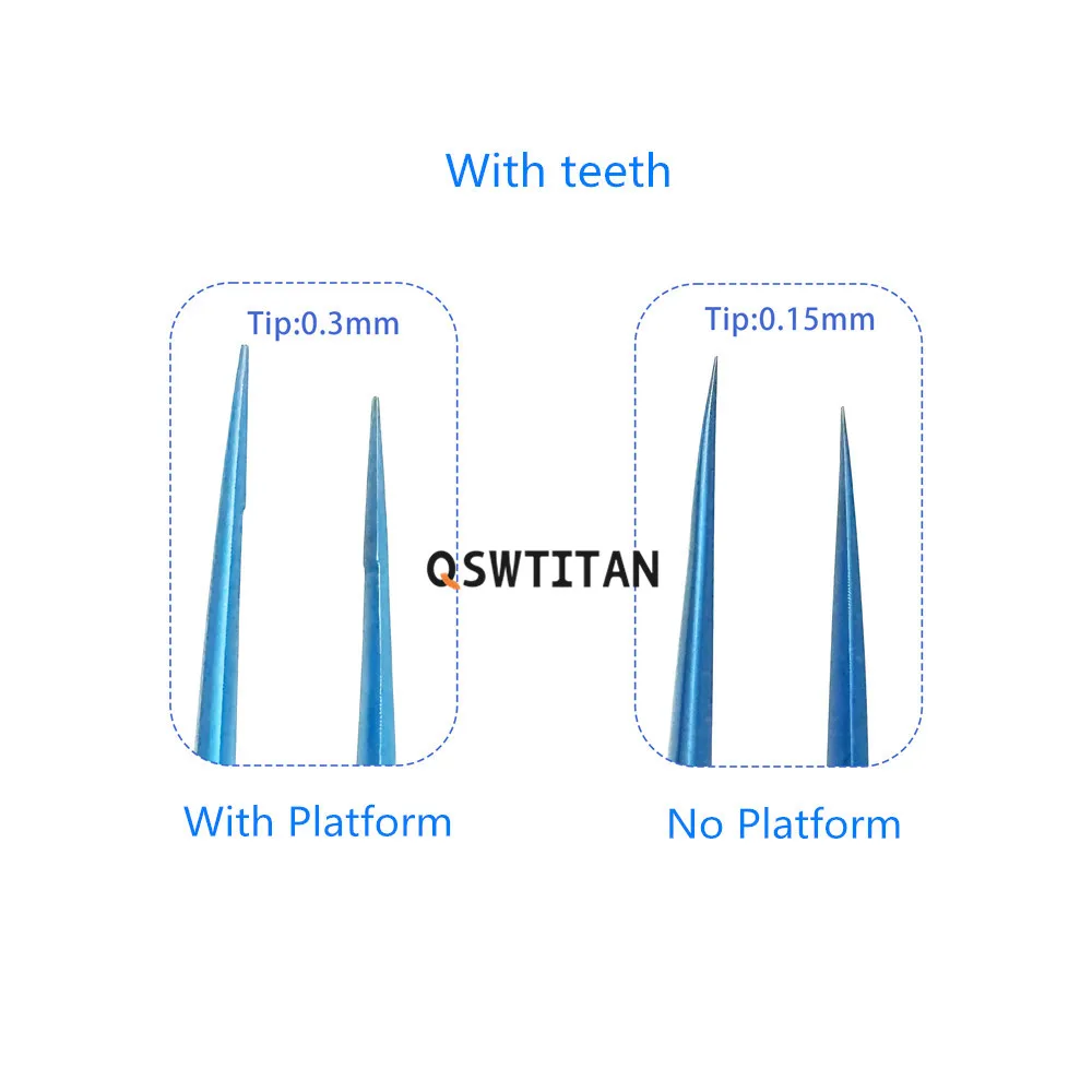 10.5cm-18cm 眼科用マイクロピンセット - ストレート/カーブ/アングル、0.15mm/0.3mm