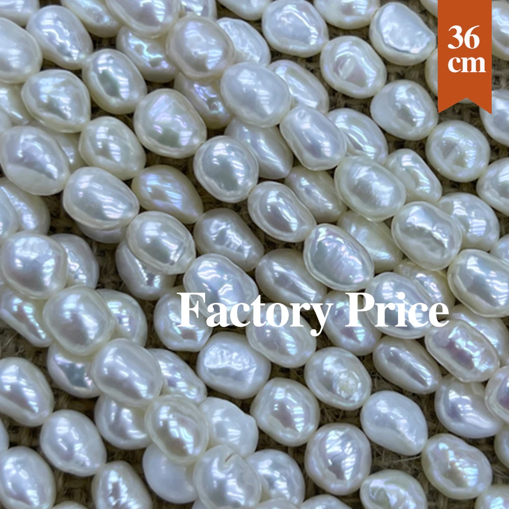 5-9mm Natural Freshwater Pearl Beads Two Sided Shining Pearl Loose Spacer Beaded for Making DIY Jewelry Necklace Bracelet 36cm