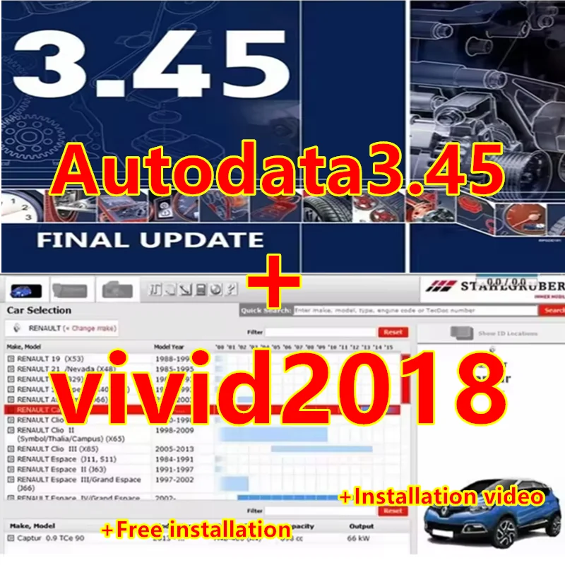 2026 Hot Newest Version Autodata3.45 and Vivid 2018 Auto Repair Software + Install Video Guide + Remote Install Help for Free