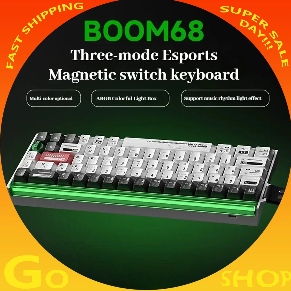 

LANGTU BOOM68 Magnetic Switch Esports Keyboard Tri-mode/wired Dual 8k Polling Rate Long Endurance Custom Gaming Keyboard Fashion