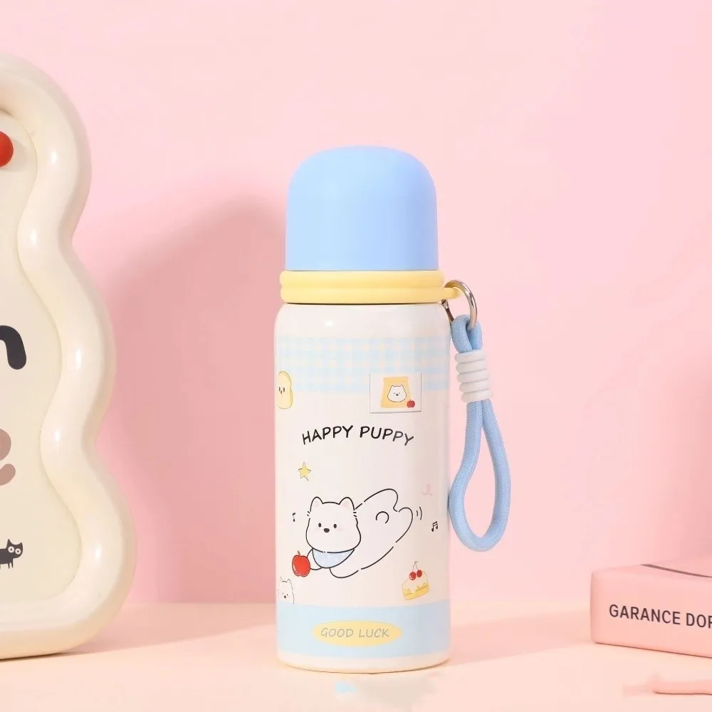 

600ML Cute Cartoon Thermal Cup Large Capacity Portable Insulated Thermal Cup Stainless Steel Fall Prevention