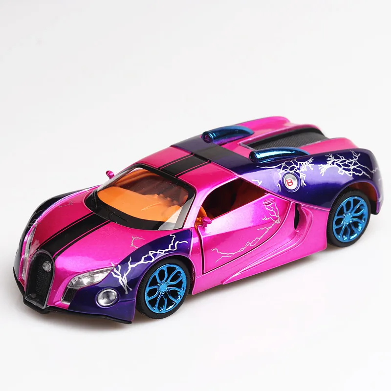 Bugatti Veyron Super carro esportivo para crianças, brinquedo de corrida Diecast, modelo puxador, colorido, A125, 1:32, menino