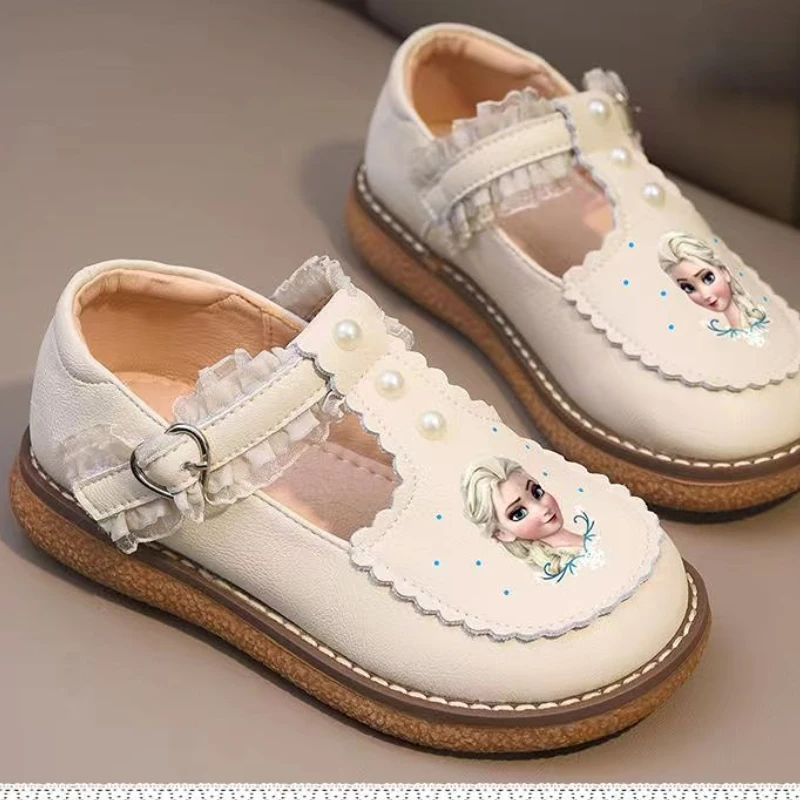 Disney Leren Casual Schoenen Voor Kinderen Meisjes Lente Frozen Prinses Meisjes Zachte Zool Antislip Schoenen Baby Schoenen Lolita Meisjes