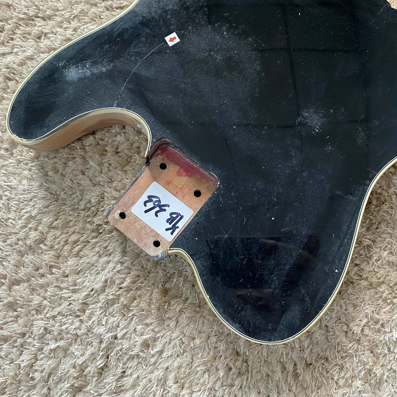 Unfinished Tele Guitar Body TL Model Mute Electric and Acoustic Guitar with Active Under Saddle Pickups Black Color YB363