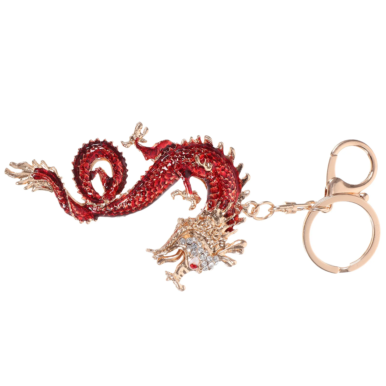 

Metal Keychain Dragon Car Decor Red Alloy Chinese Zodiac Cute Animal Keychains for Women Bag Hanging New Year Gift