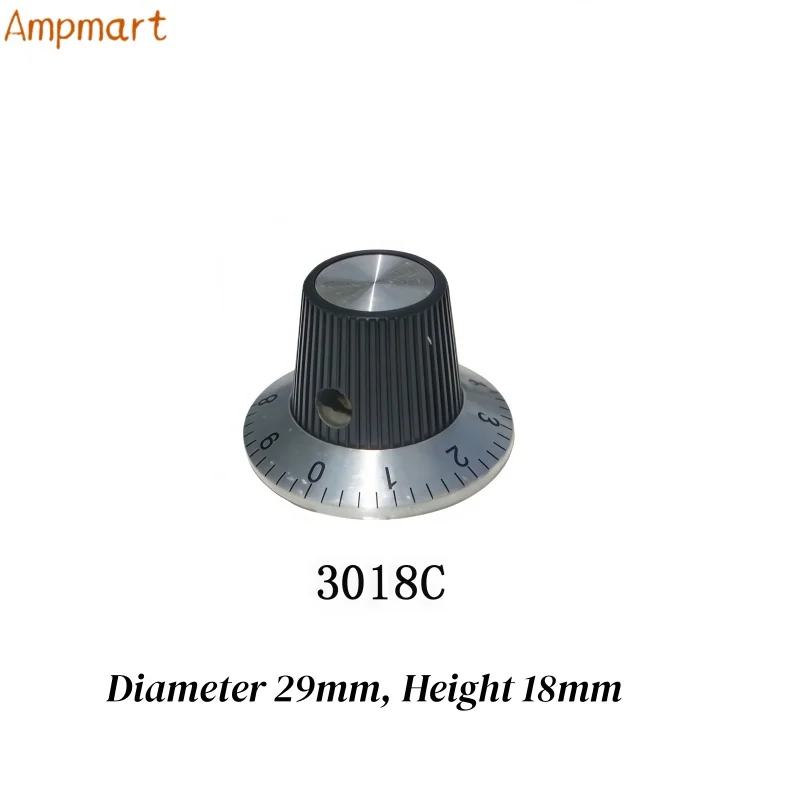 Ampmart Bakelit-Knöpfe 23,5x14, 29x18, 37x15 mm für Audio-Potentiometer, Schalter und Effektpedale; Knopfloch: 6,0 mm – Detail 7